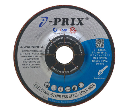 ĐÁ MÀI INOX IPRIX ST24 ST.STEEL 125 X 6.4 X 22.23MM 